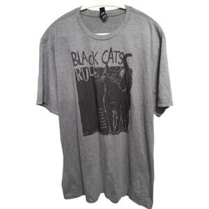 Unisex black cat Gray t-shirt vintage print size extra large Halloween fall vamp